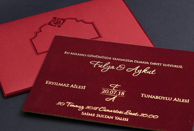 Burgundy Velvet Wedding Invitation