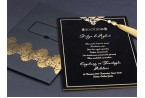 Black And Gold Velvet Wedding Invitation