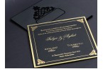 Black And Gold Luxury Velvet Wedding Invitation
