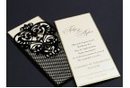 Vertical Black Velvet Wedding Invitation