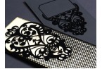 Vertical Black Velvet Wedding Invitation