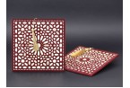 Burgundy Velvet Laser Cut Wedding Invitation