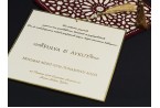 Burgundy Velvet Laser Cut Wedding Invitation