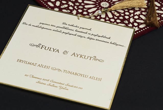 Burgundy Velvet Laser Cut Wedding Invitation