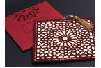 Burgundy Velvet Laser Cut Wedding Invitation