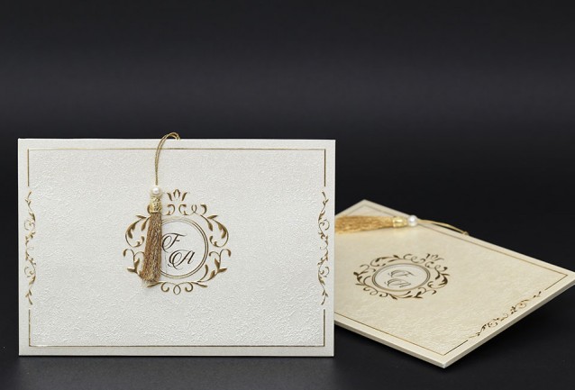 Beige And Gold Luxury Wedding Invitation