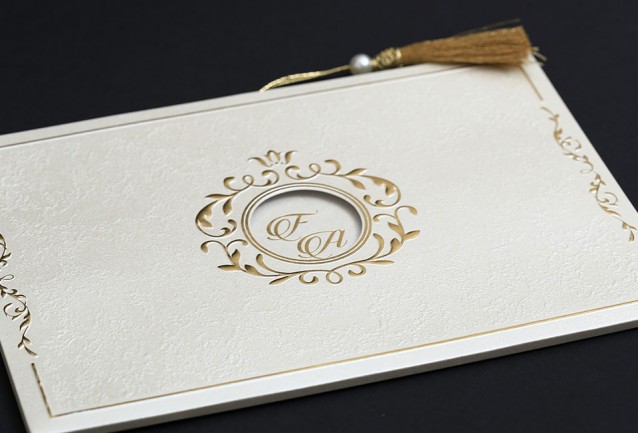 Beige And Gold Luxury Wedding Invitation
