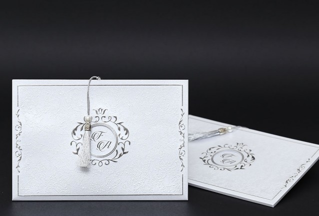 Gray And Silver Luxury Wedding Invitation