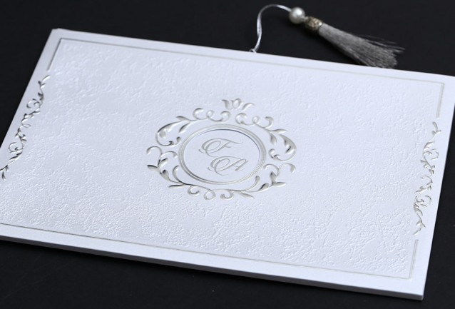 Gray And Silver Luxury Wedding Invitation