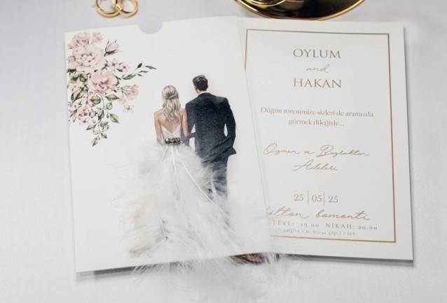 Feather Wedding Invitation