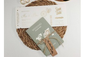 Green Passport Wedding Invitation