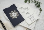 navy blue wedding invitation