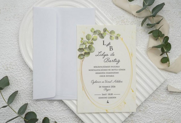 eucalyptus wedding invitation