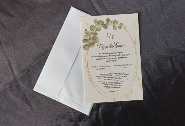 eucalyptus wedding invitation