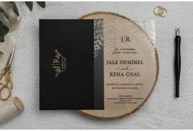 Gold Leaf Acrylic Wedding Invitation