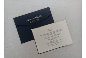 Simple Black White And Gold Wedding Invitation