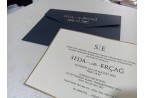 simple black white and gold wedding invitation