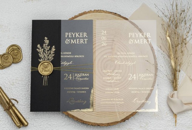 Wax Seal Acrylic Wedding Invitation