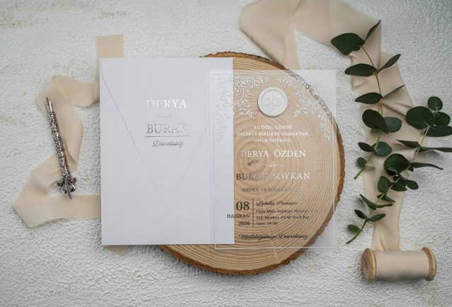 Elegant Acrylic Wedding Invitation