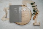 grey and silver acrylic wedding invitation