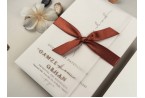 wellum wedding invitation with ribbon