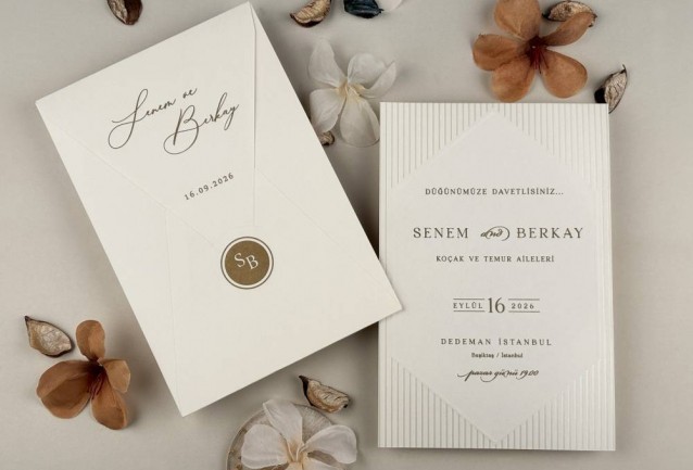 white and gold wedding invitation