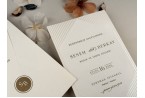 white and gold wedding invitation