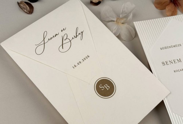 white and gold wedding invitation