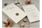 white and gold wedding invitation