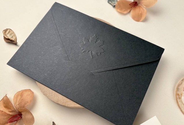 fall leaf wedding card