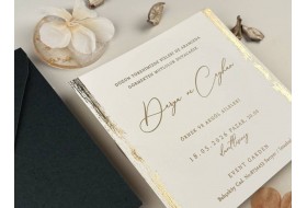 Green And Gold Wedding Invitation