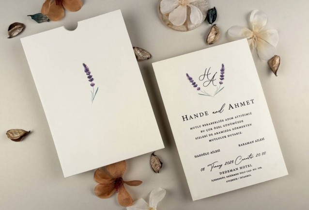 lavender wedding invitation