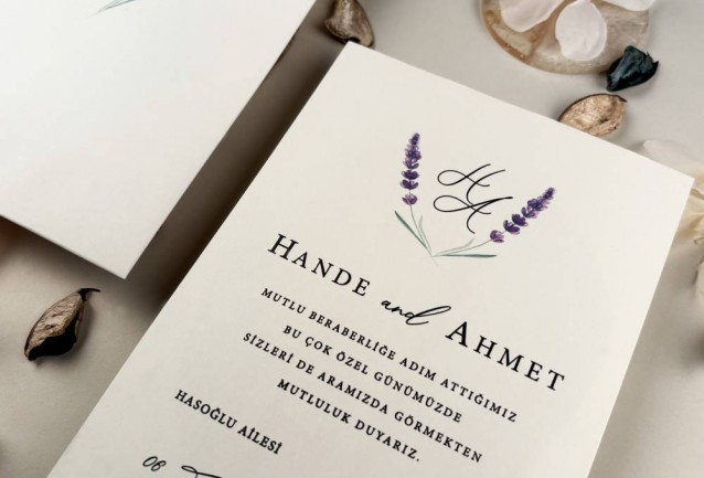 lavender wedding invitation