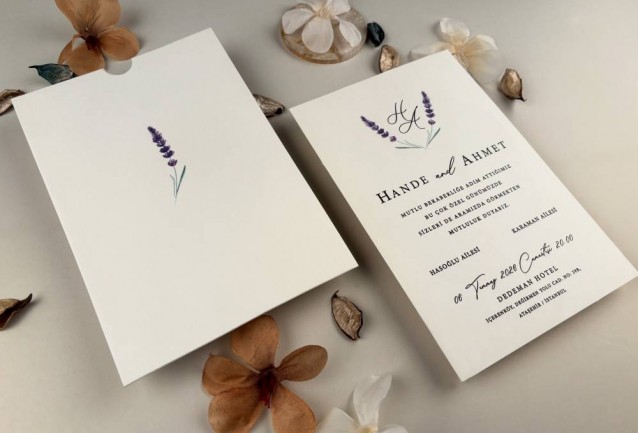 lavender wedding invitation