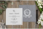 Gray Wedding Invitation Erdem Invitation 5103