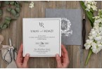 Gray Wedding Invitation Erdem Invitation 5103