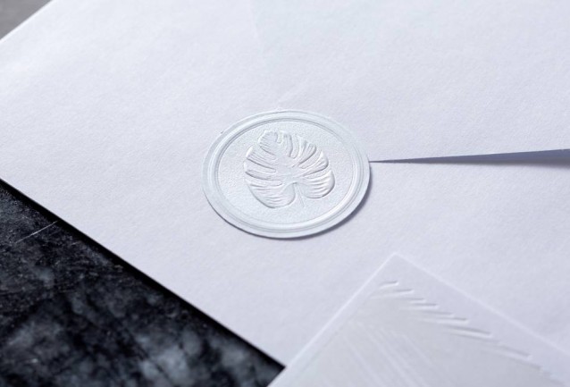 Palmiye Yapraklı Beyaz Davetiye