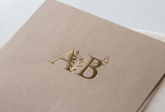 Gold Çiçekli Davetiye