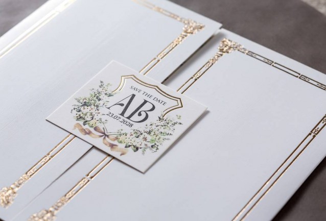 Gatefold, Trifold Wedding Invitation