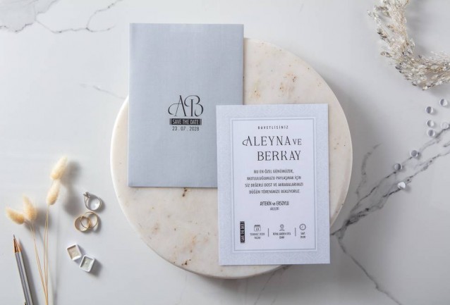 Gray Wedding Invitation