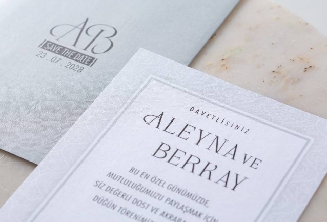 Gray Wedding Invitation