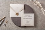 Beige Square Wedding Invitation