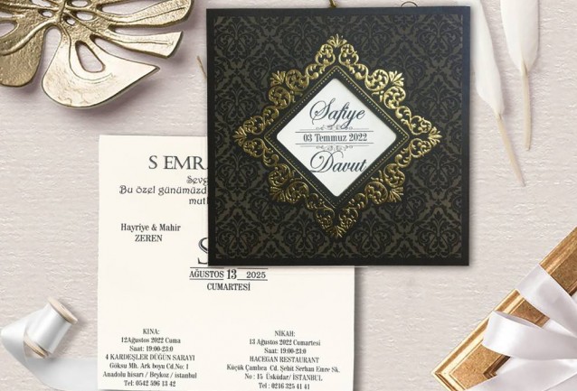 Black Wedding Invitation