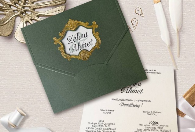 Green Wedding Invitation