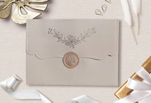 Beige Wedding Invitation
