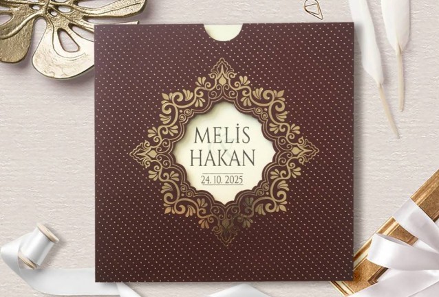 Burdundy Wedding Invitation