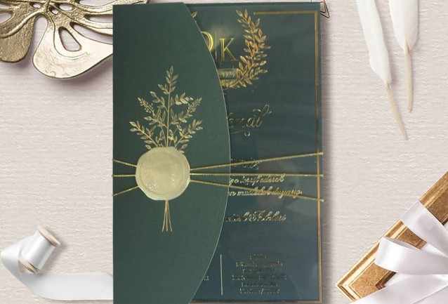 Green Transparent Wedding Invitation