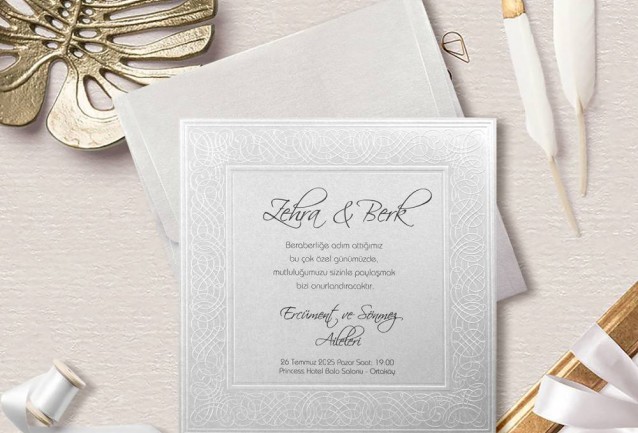 Gray Simple Wedding Invitation