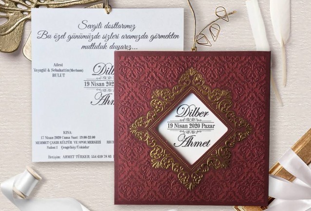 Classic Burgundy Wedding Invitation