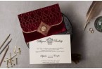 burgudny velvet wedding invitation